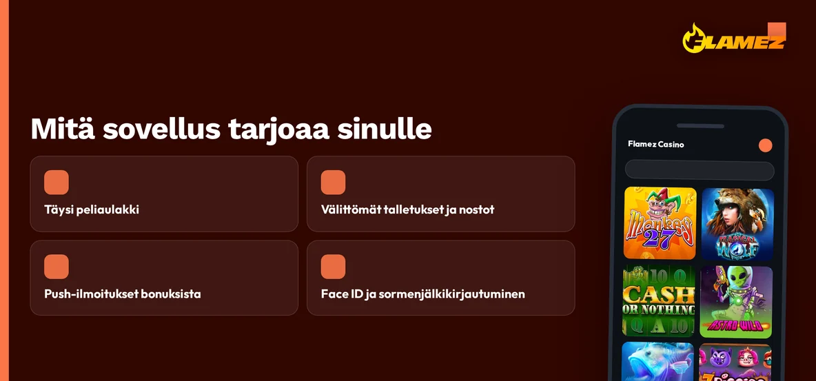 Mobiilisovelluksen ominaisuudet käytä